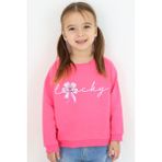 Breeze Kız Çocuk Sweatshirt Fiyonklu Çiçek Baskılı 2-6 Yaş, Pembe - 4 Yaş