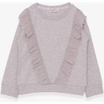 Breeze Kız Çocuk Sweatshirt Güpürlü 4-9 Yaş, Bej Melanj - 4 Yaş