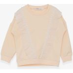 Breeze Kız Çocuk Sweatshirt Güpürlü Krem (1.5-5 Yaş) - 4 Yaş - Krem Rengi