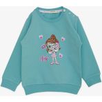 Breeze Kız Çocuk Sweatshirt Havalı Kız Baskılı 1.5-5 Yaş, Su Yeşili - 1,5 Yaş