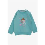 Breeze Kız Çocuk Sweatshirt Havalı Kız Baskılı 1.5-5 Yaş, Su Yeşili