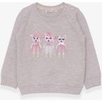 Breeze Kız Çocuk Sweatshirt Hayvancık Baskılı Bej Melanj (1.5-5 Yaş) - 1,5 Yaş