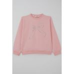 Breeze Kız Çocuk Sweatshirt Inci Taş Işlemeli 7-12 Yaş, Pembe - 7 Yaş