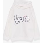 Breeze Kız Çocuk Sweatshirt Nakışlı Yazı Baskılı Ekru (2-6 Yaş) - 2 Yaş