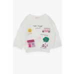 Breeze Kız Çocuk Sweatshirt Okul Temalı 1-4 Yaş, Ekru