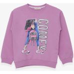 Breeze Kız Çocuk Sweatshirt Pullu Baskılı Eflatun (9-14 Yaş) - 11 Yaş