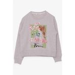 Breeze Kız Çocuk Sweatshirt Pullu Kız Baskılı 8-14 Yaş, Bej Melanj - 8 Yaş