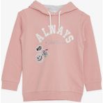 Breeze Kız Çocuk Sweatshirt Pullu Simli Gülenyüz Baskılı 4-9 Yaş, Gülkurusu - Gül Kurusu - 4 Yaş