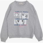 Breeze Kız Çocuk Sweatshirt Şaşkın Kız Baskılı 9-14 Yaş, Gri Melanj - 9 Yaş