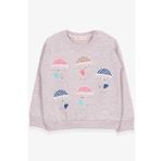Breeze Kız Çocuk Sweatshirt Şemsiyeli Kız Baskılı 1.5-5 Yaş, Bej Melanj