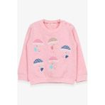 Breeze Kız Çocuk Sweatshirt Şemsiyeli Kız Baskılı Somon Melanj (1.5-5 Yaş) - 1,5 Yaş