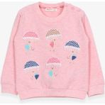 Breeze Kız Çocuk Sweatshirt Şemsiyeli Kız Baskılı Somon Melanj (1.5-5 Yaş) - 3 Yaş