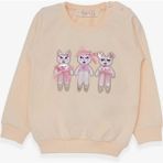 Breeze Kız Çocuk Sweatshirt Sevimli Hayvancıklar Baskılı 1.5-5 Yaş, Krem - 3 Yaş - Krem Rengi