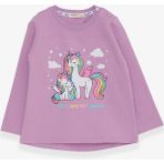 Breeze Kız Çocuk Sweatshirt Sevimli Unicorn Baskılı 1-4 Yaş, Eflatun - 1 Yaş