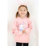 Breeze Kız Çocuk Sweatshirt Tavşancık Baskılı 1.5-5 Yaş, Pembe - 1,5 Yaş