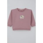 Breeze Kız Çocuk Sweatshirt Triko Çiçek Aplike Armalı 2-6 Yaş, Gülkurusu - Gül Kurusu