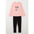 Breeze Kız Çocuk Taytlı Takım Ayakkabı Baskılı 4-9 Yaş, Pembe - 5 Yaş