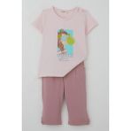 Breeze Kız Çocuk Taytlı Takım Sakız Kraliçesi Kız Baskılı 1.5-5 Yaş, Pembe - 2 Yaş