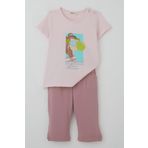 Breeze Kız Çocuk Taytlı Takım Sakız Kraliçesi Kız Baskılı 1.5-5 Yaş, Pembe