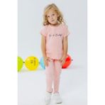 Breeze Kız Çocuk Taytlı Takım Yazı Baskılı 1.5-5 Yaş, Somon - 18 Ay