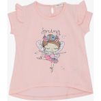 Breeze Kız Çocuk Tişört Bahar Temalı Balerin Kız Baskılı 1.5-5 Yaş, Pembe - 2 Yaş