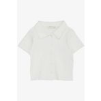 BREEZE Kız Çocuk Tişört Crop Çıtçıtlı Fitilli 9-14 Yaş, Ekru