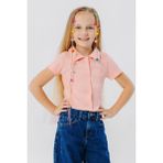 Breeze Kız Çocuk Tişört Crop Çıtçıtlı Fitilli 9-14 Yaş, Somon - 12 Yaş