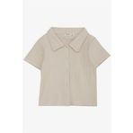 Breeze Kız Çocuk Tişört Crop Çıtçıtlı Fitilli Bej (9-14 Yaş)