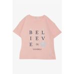 Breeze Kız Çocuk Tişört Crop Slogan Temalı Çiçek Baskılı 9-14 Yaş, Somon