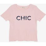 Breeze Kız Çocuk Tişört Crop Yazı Baskılı 8-14 Yaş, Pembe - 8 Yaş