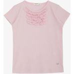 Breeze Kız Çocuk Tişört Güpürlü Fitilli 4-8 Yaş, Pembe - 5 Yaş