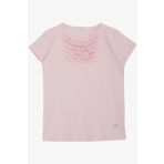 BREEZE Kız Çocuk Tişört Güpürlü Fitilli 4-8 Yaş, Pembe
