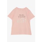 Breeze Kız Çocuk Tişört Taşlı Yazı & Kalp Baskılı 8-14 Yaş, Pembe