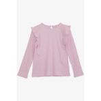 Breeze Kız Çocuk Uzun Kollu Bluz Fırfırlı 4-8 Yaş, Pembe - 4 Yaş