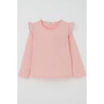 Breeze Kız Çocuk Uzun Kollu Tişört Basic Güpürlü 3-8 Yaş, Pembe - 4 Yaş