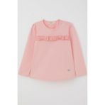 Breeze Kız Çocuk Uzun Kollu Tişört Güpürlü 1-4 Yaş, Pembe - 1 Yaş