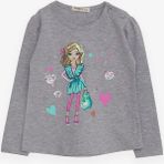 Breeze Kız Çocuk Uzun Kollu Tişört Havalı Kız Baskılı 1.5-5 Yaş, Gri Melanj - 3 Yaş