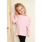 Breeze Kız Çocuk Uzun Kollu Tişört Omuz Fırfırlı 3-7 Yaş, Pembe - 3 Yaş