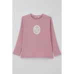 Breeze Kız Çocuk Uzun Kollu Tişört Vintage Dantel Fiyonk Aplikeli 5-10 Yaş, Gülkurusu - Gül Kurusu - 5 Yaş