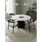 Breeze Mermer Desenli Ahşap Mutfak Masası 120X120