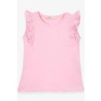 Breeze Pudra 3-7 Yaş Kolları Fırfırlı Kız Çocuk T-shirt