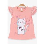 Breeze Somon 1-4 Yaş Kedicik Baskılı Kız Çocuk T-shirt