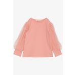 Breeze Somon 3-7 Yaş Kolları Tül Detaylı Kız Çocuk T-shirt