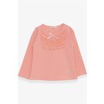 Breeze Somon 6 Ay-8 Yaş Uzun Kollu Güpürlü Fiyonklu Kız Bebek T-shirt