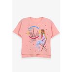Breeze Somon 9-16 Yaş Kalpli Simli Baskılı Kız Çocuk T-shirt