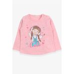 Breeze Somon Melanj 1-4 Yaş Sevimli Baskılı Kız Çocuk Uzun Kollu T-shirt