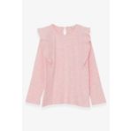 Breeze Somon Melanj 6-12 Yaş Omuzu Fırfırlı Kız Çocuk Uzun Kollu Bluz