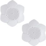 Breeze Sonsuz Düğüm Sabunluk, Lotus Çiçeği Şekilli Silikon Blok Sabunluk ve Banyo Duş ve Mutfak Için Süngerlik, 2 Parça Sabunluk (Yurt Dışından) - Beyaz - 1