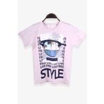 Breeze Tatil Temalı Bej Melanj 8-14 Yaş Erkek Çocuk T-shirt