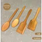 Bremen Home 4’Lü Ahşap Mutfak Seti, Tahta Spatula Kaşık Seti (27 Cm)
